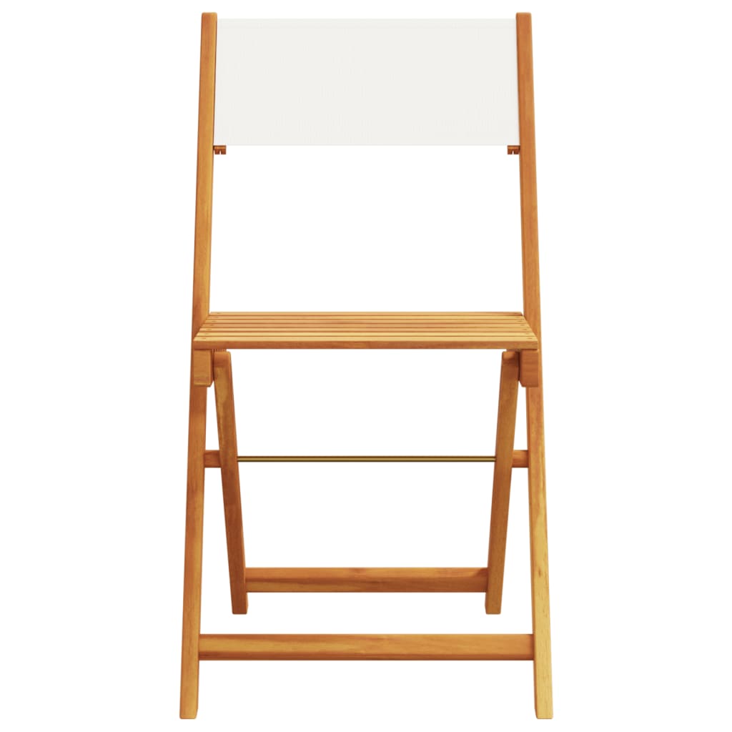 Set Da Bistrot 3pz Bianco Crema In Tessuto E Legno Massello - Image 4