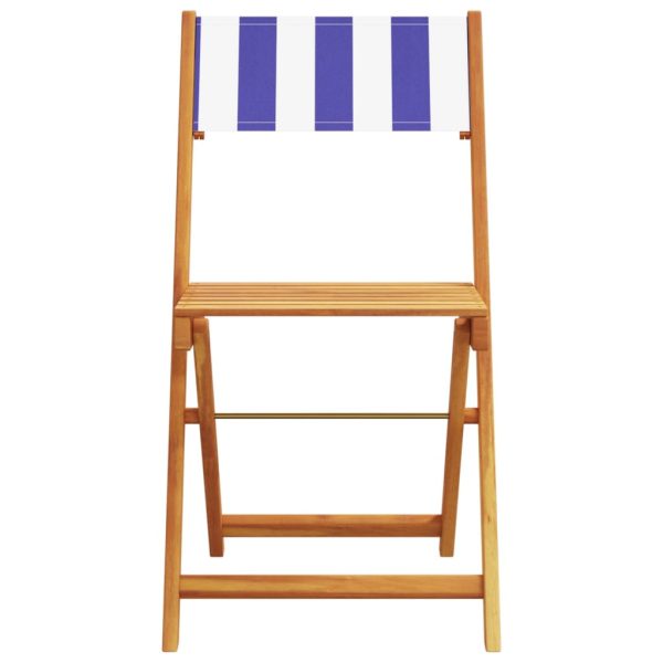 Set Da Bistrot 3pz Blu E Bianco In Tessuto E Legno Massello - Image 5