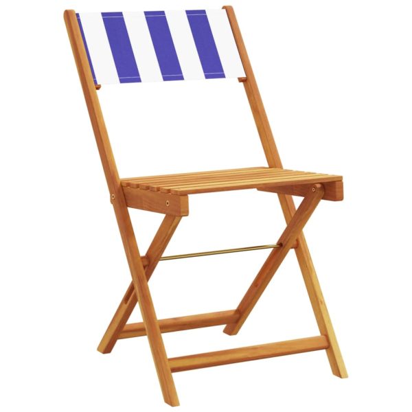 Set Da Bistrot 3pz Blu E Bianco In Tessuto E Legno Massello - Image 6