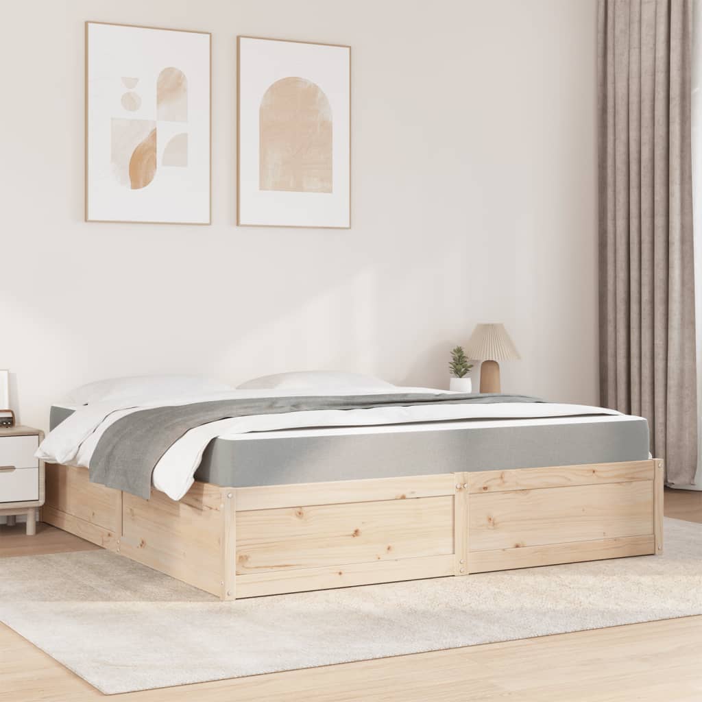 Letto Con Materasso 180x200 Cm In Legno Massello Di Pino - Image 3