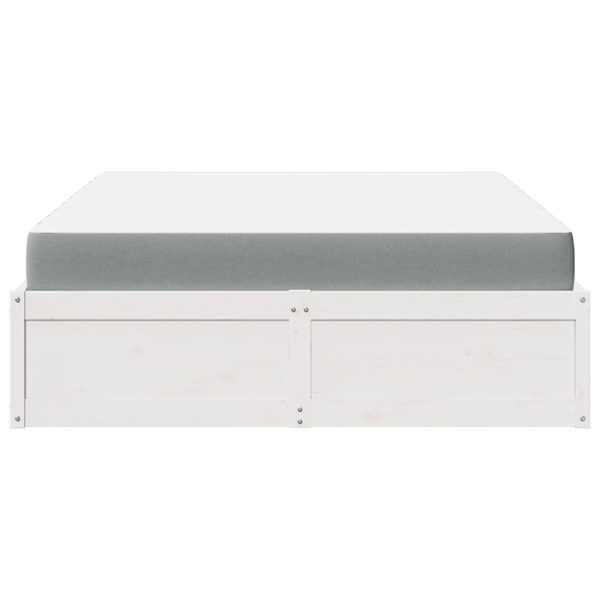 Letto Con Materasso Bianco 140x200 Cm In Legno Massello Di Pino - Image 4
