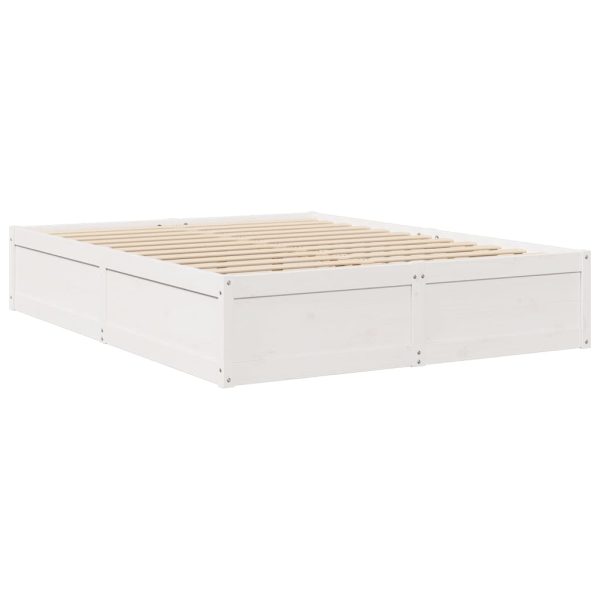 Letto Con Materasso Bianco 140x200 Cm In Legno Massello Di Pino - Image 6