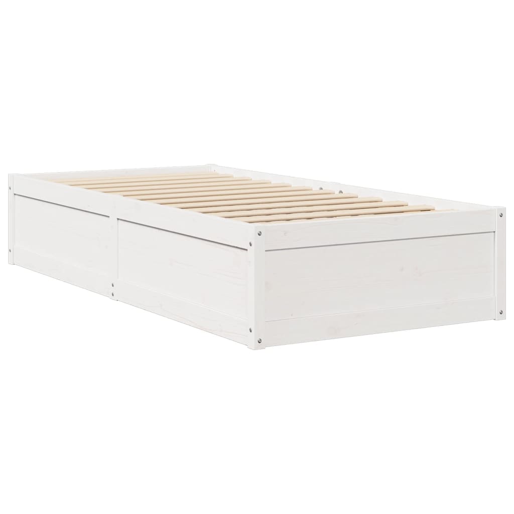 Letto Con Materasso Bianco 90x200 Cm In Legno Massello Di Pino - Image 4