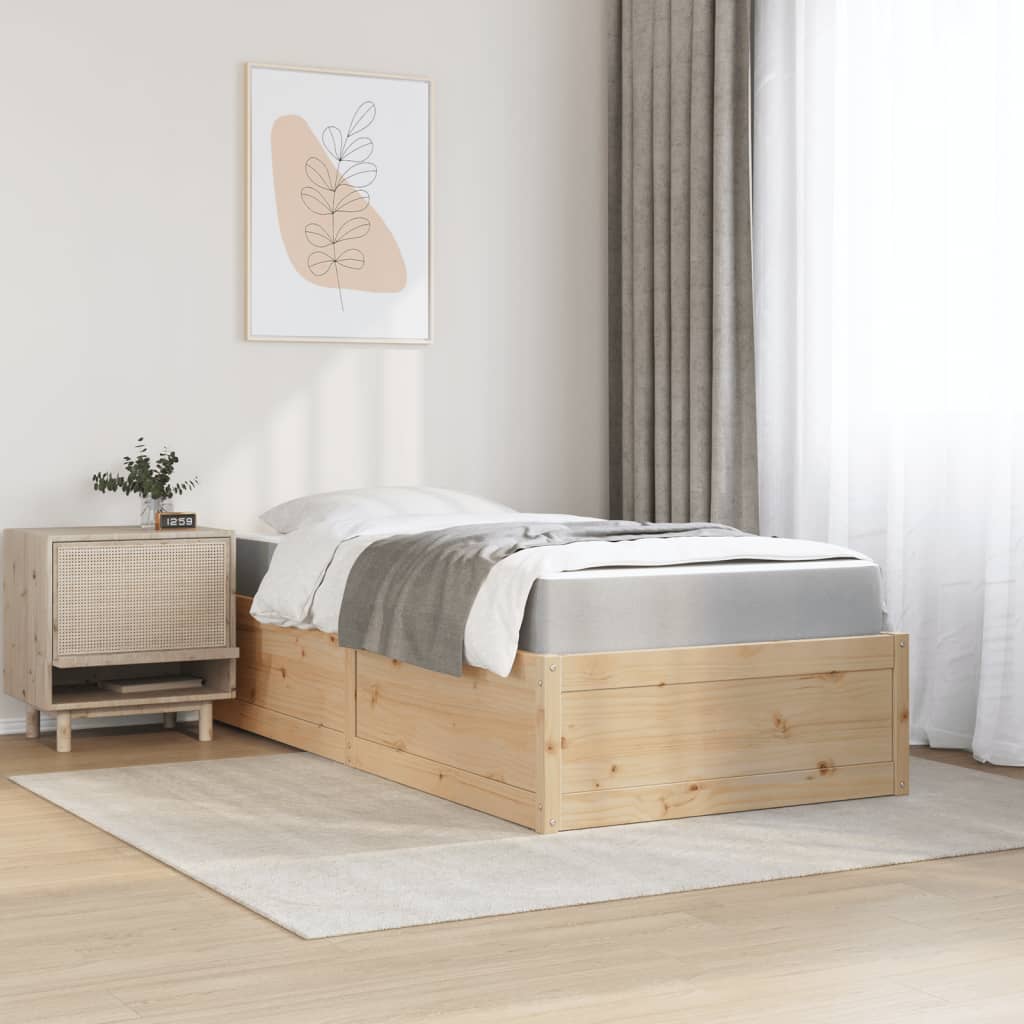 Letto Con Materasso 90x190 Cm In Legno Massello Di Pino - Image 3