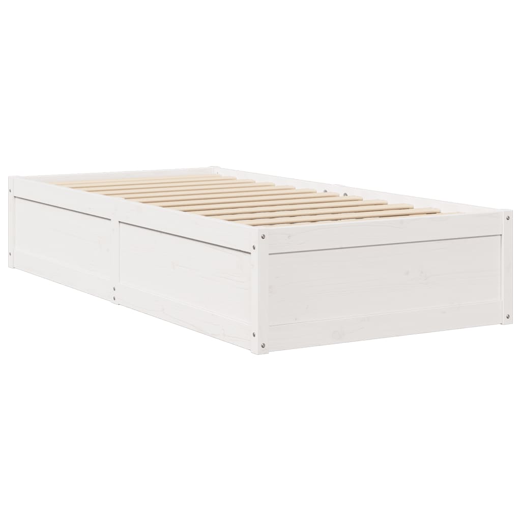 Letto Con Materasso Bianco 90x190 Cm In Legno Massello Di Pino - Image 5