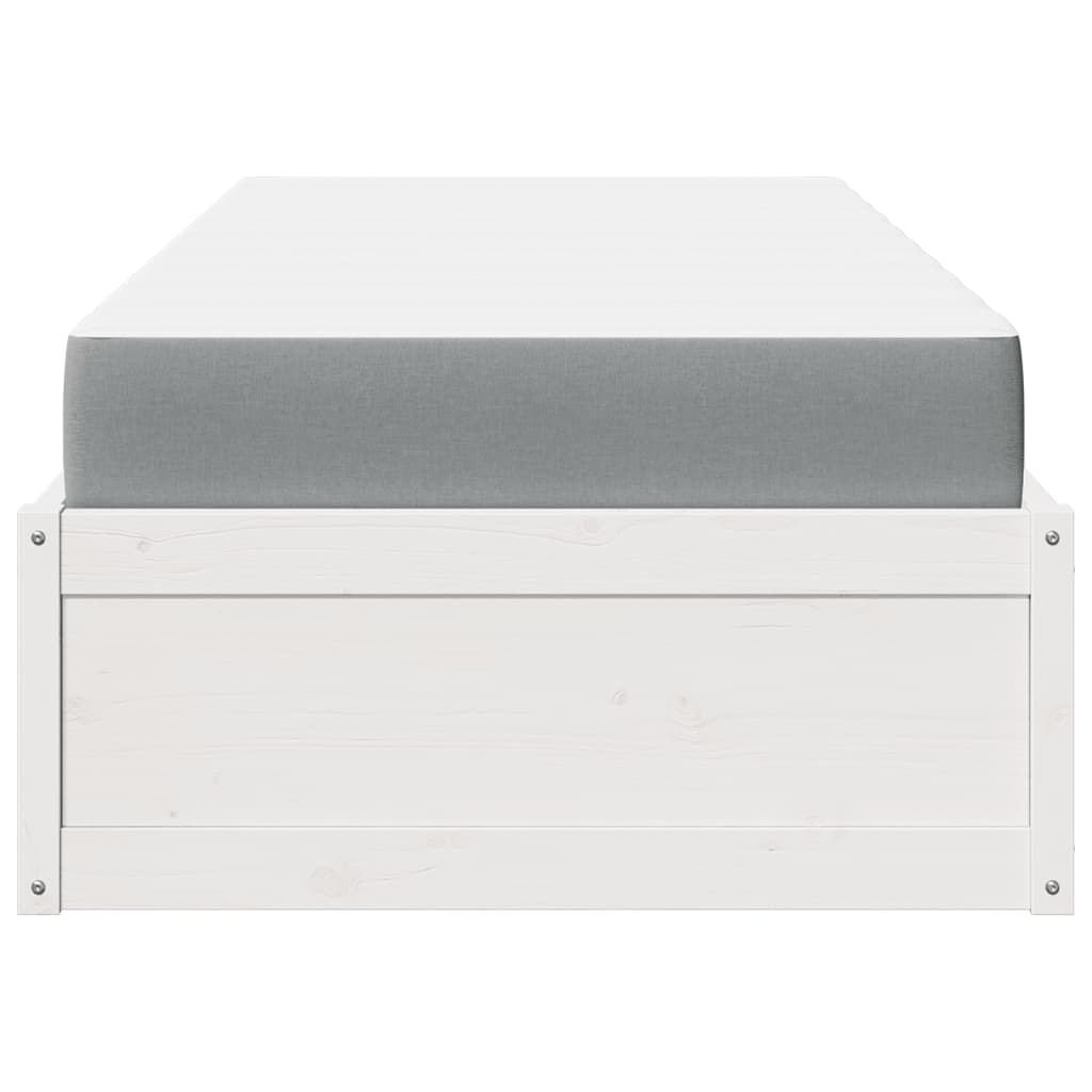Letto Con Materasso Bianco 90x190 Cm In Legno Massello Di Pino - Image 6