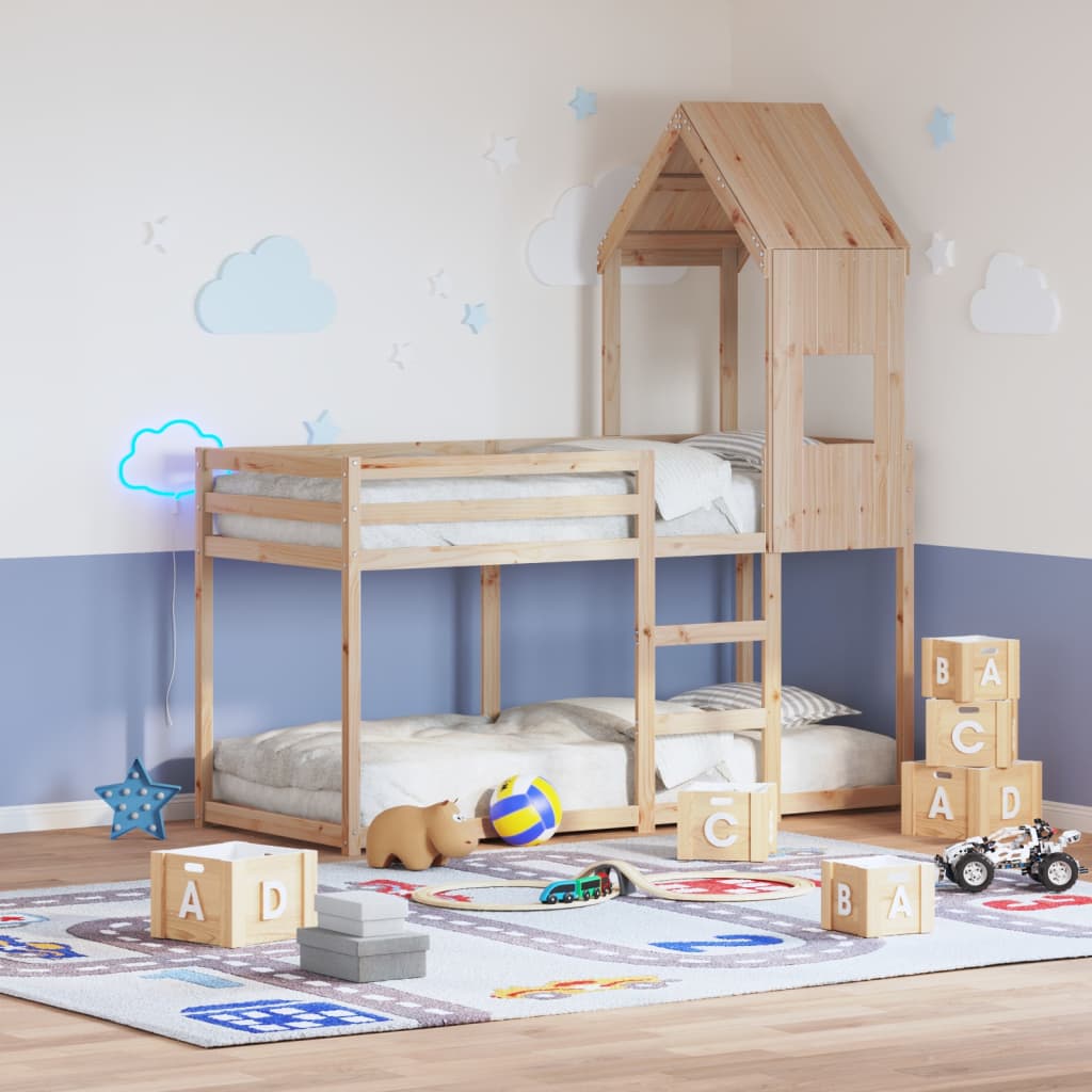Letto A Castello Senza Materasso 90x190 Cm Legno Di Pino