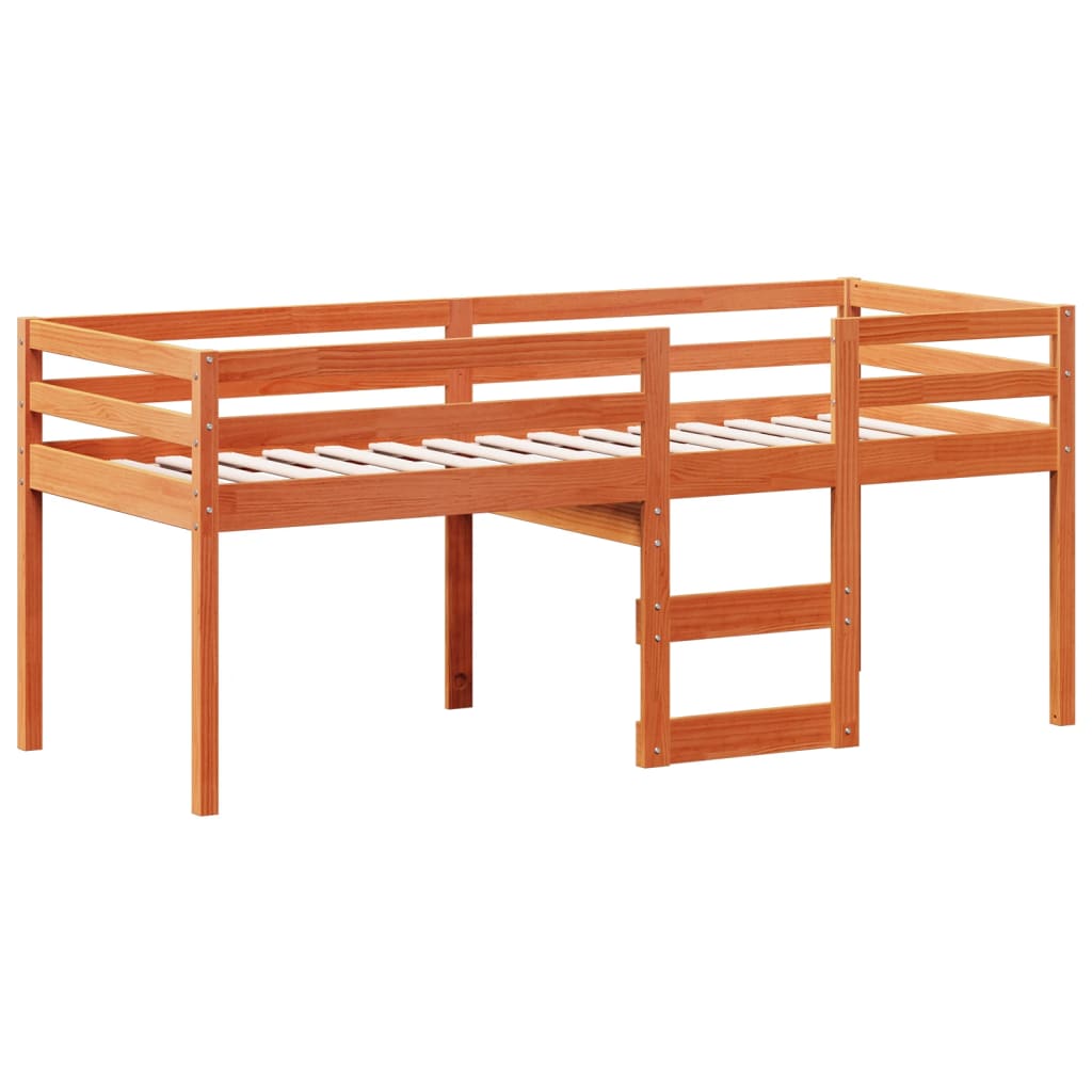 Letto A Soppalco Con Tetto Cera 90x190cm Legno Massello Di Pino - Image 5