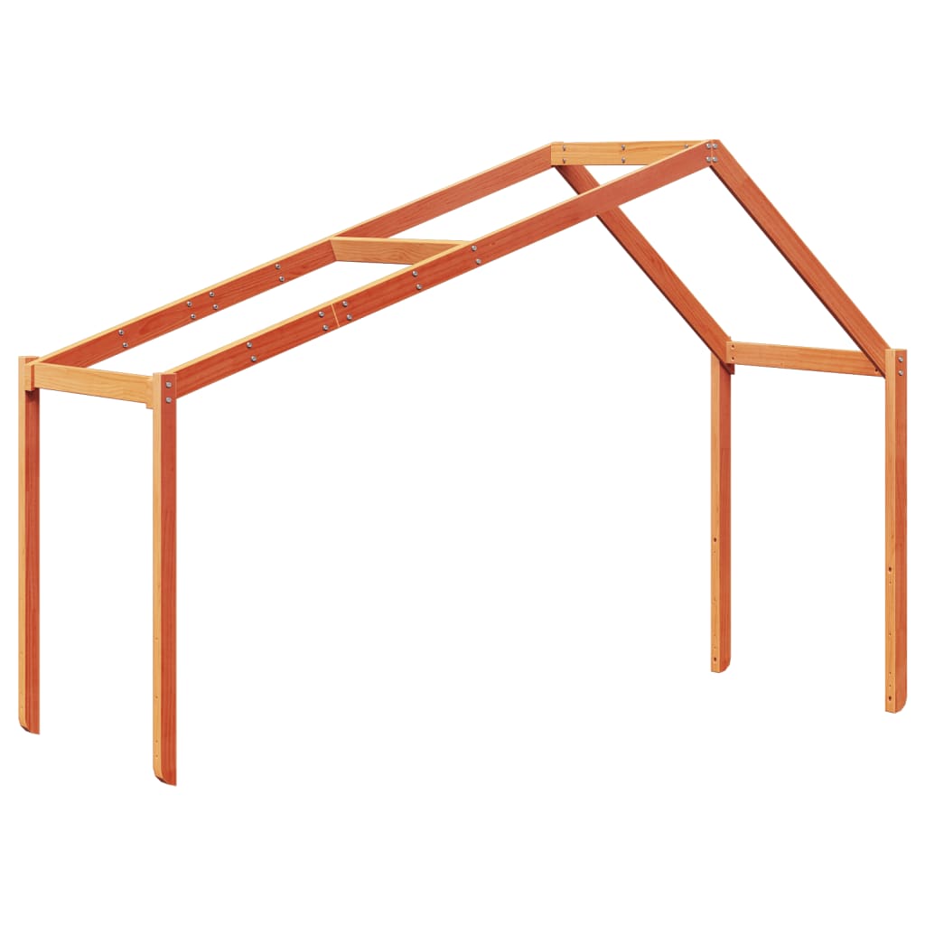 Letto A Castello Con Tetto Marrone Cera 90x190 Cm Massello Pino - Image 6