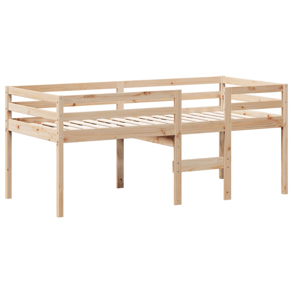Letto A Soppalco Con Tetto 75x190 Cm In Legno Massello Di Pino - Image 5