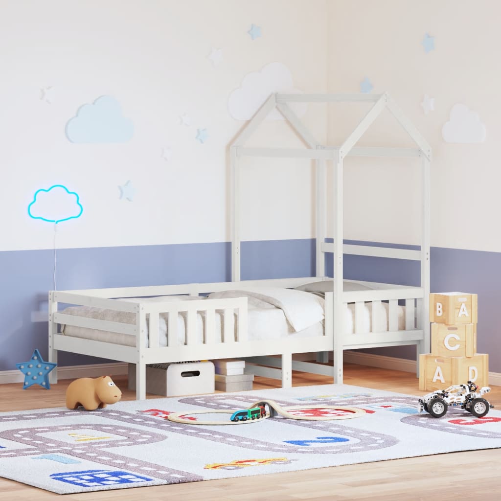 Giroletto Con Tetto Bianco 80x200 Cm Legno Massello Pino