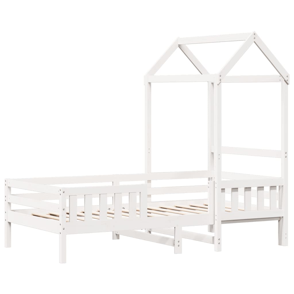 Giroletto Con Tetto Bianco 80x200 Cm Legno Massello Pino - Image 3
