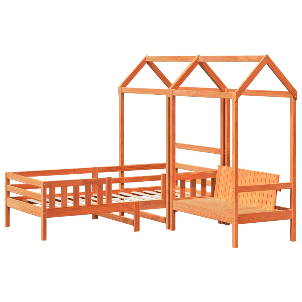 Giroletto Con Panca E Tetto Cera 80x200 Cm Legno Massello Pino - Image 3