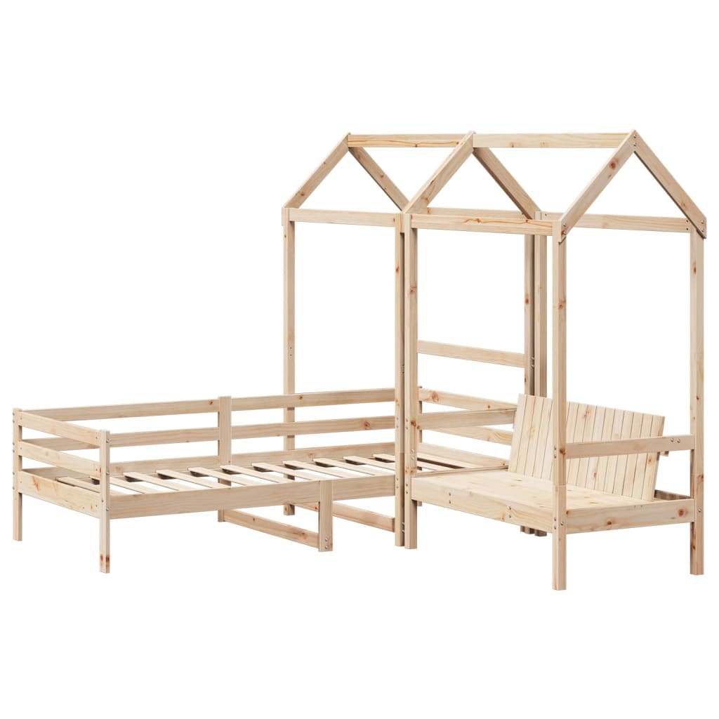 Set Dormeuse E Panca Con Tetto 90x200cm Legno Massello Di Pino - Image 3
