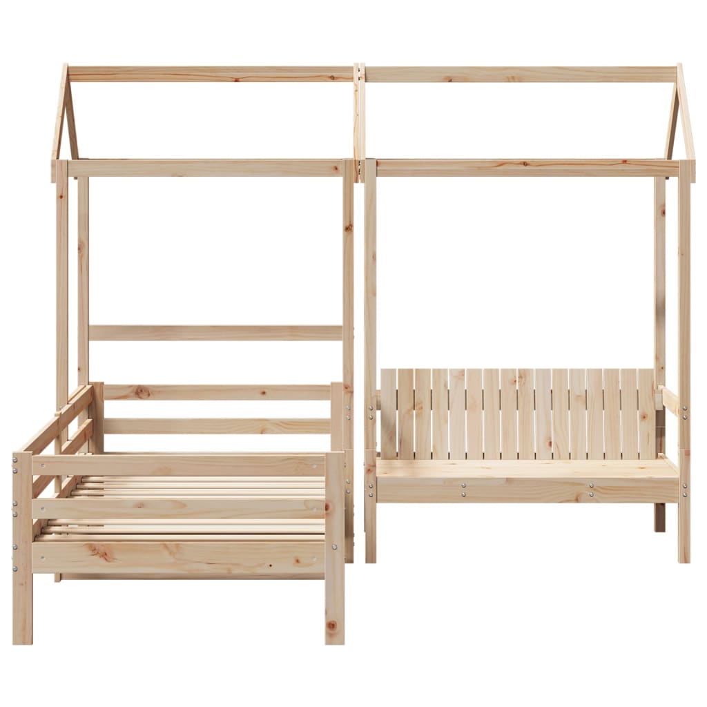 Set Dormeuse E Panca Con Tetto 90x200cm Legno Massello Di Pino - Image 4