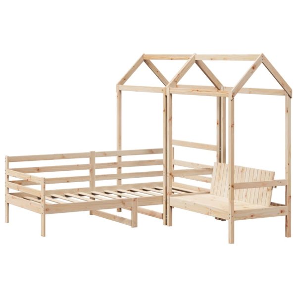 Set Dormeuse E Panca Con Tetto 90x200cm Legno Massello Di Pino - Image 3