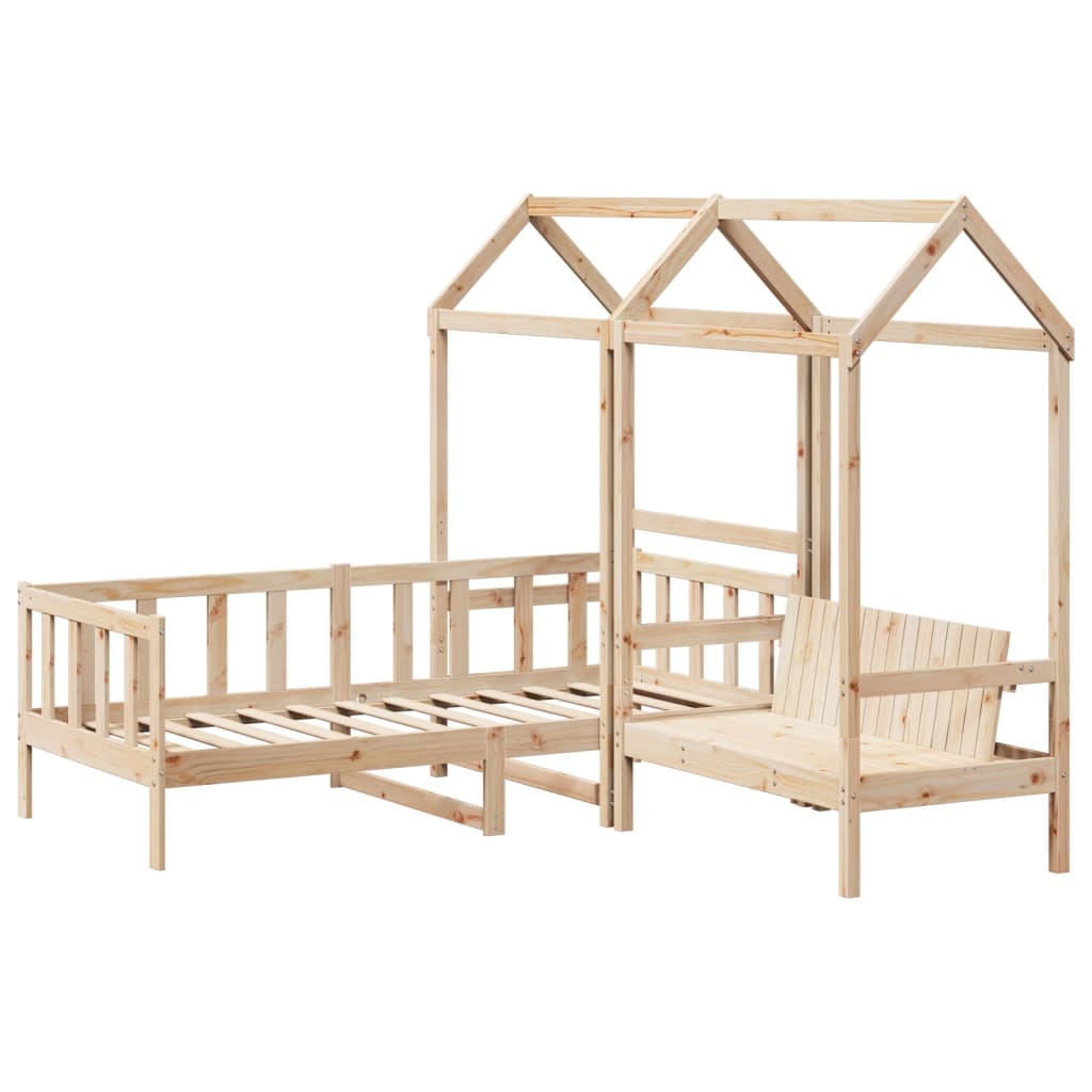 Set Dormeuse E Panca Con Tetto 90x200cm Legno Massello Di Pino - Image 3