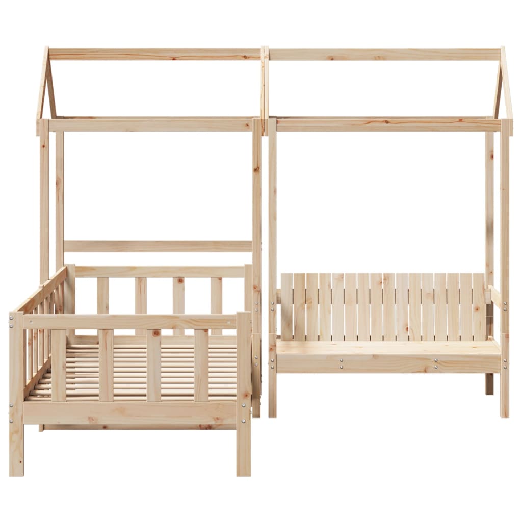 Set Dormeuse E Panca Con Tetto 90x200cm Legno Massello Di Pino - Image 4