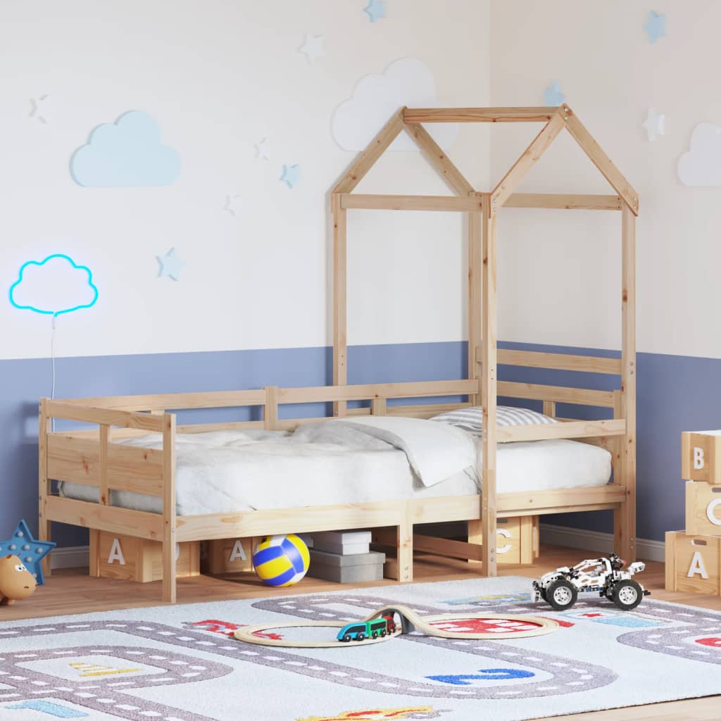 Dormeuse Con Tetto 90x200 Cm In Legno Massello Di Pino