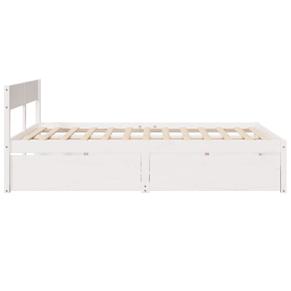 Letto Senza Materasso Bianco 160x200 Cm Legno Massello Di Pino - Image 5
