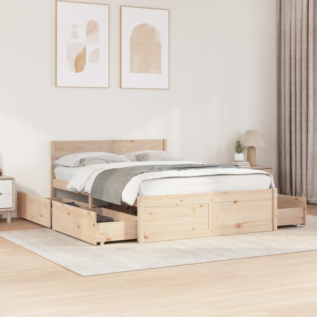 Letto Senza Materasso 120x200 Cm In Legno Massello Di Pino