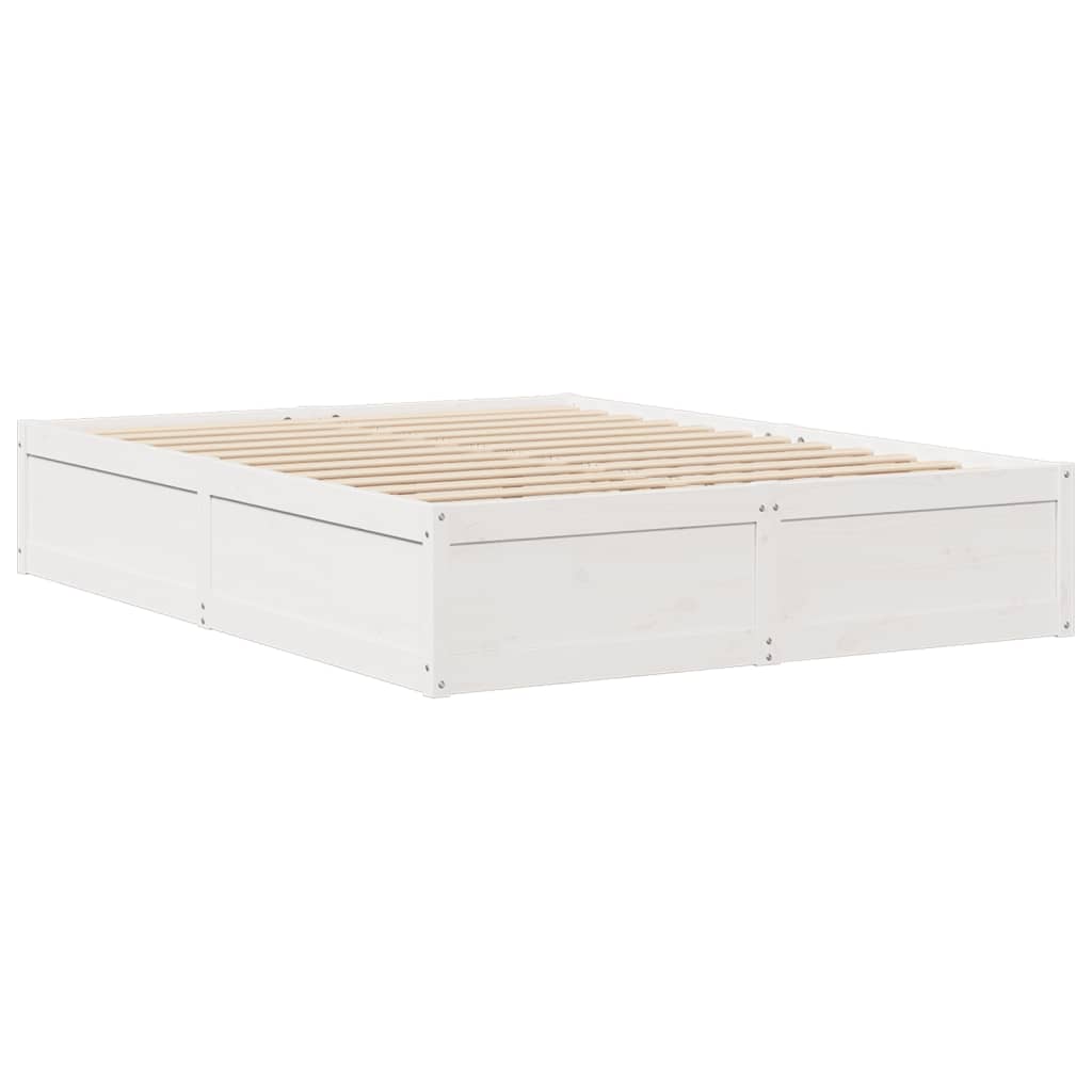 Letto Senza Materasso Bianco 160x200 Cm Legno Massello Di Pino - Image 3