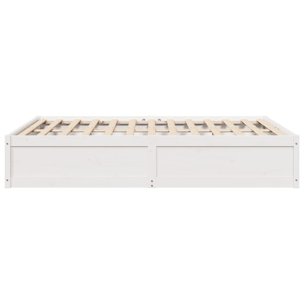 Letto Senza Materasso Bianco 160x200 Cm Legno Massello Di Pino - Image 5