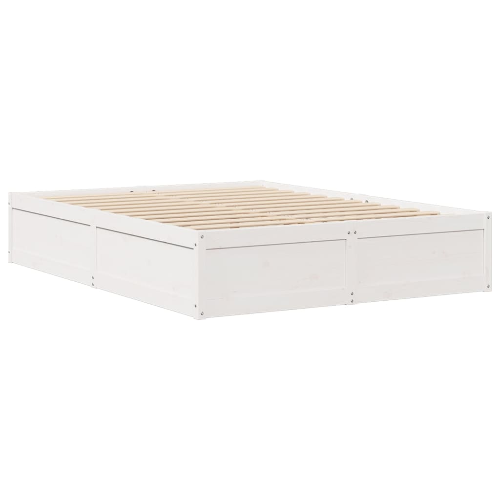 Letto Senza Materasso Bianco 160x200 Cm Legno Massello Di Pino - Image 6