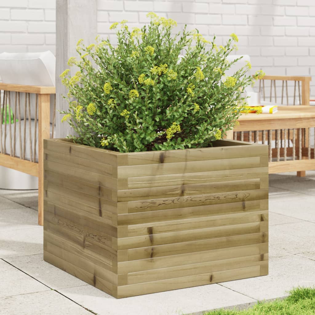 Fioriera Da Giardino 60x60x46 Cm In Legno Di Pino Impregnato