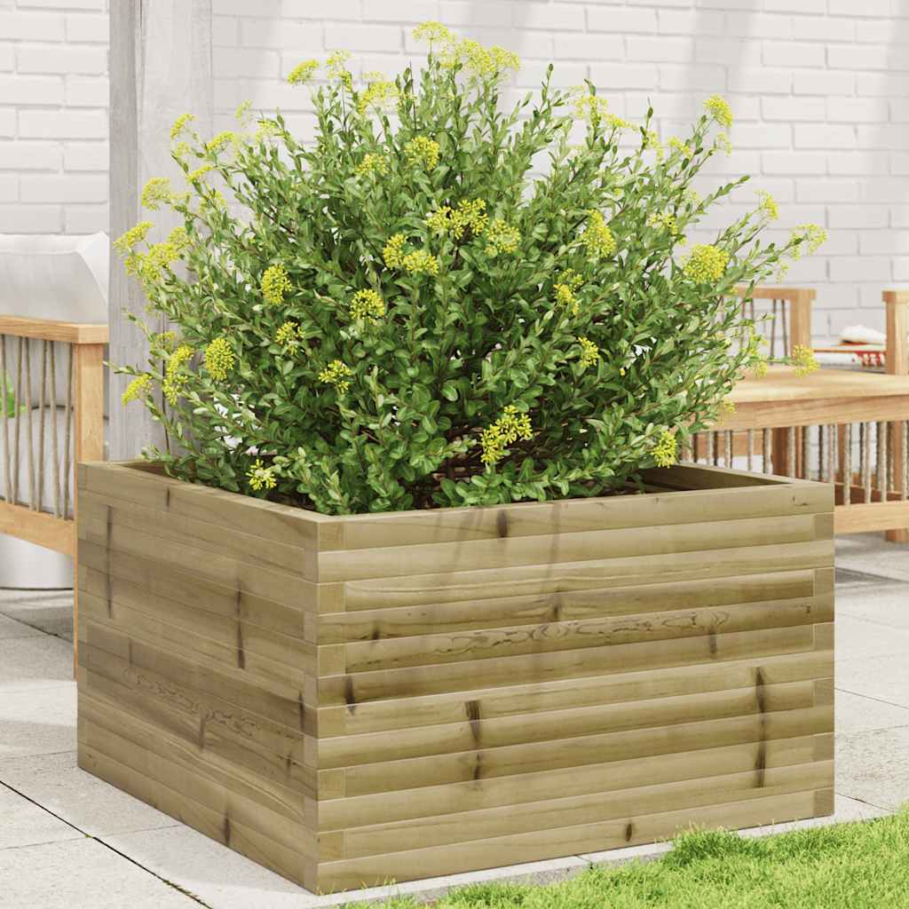 Fioriera Da Giardino 80x80x46 Cm In Legno Di Pino Impregnato