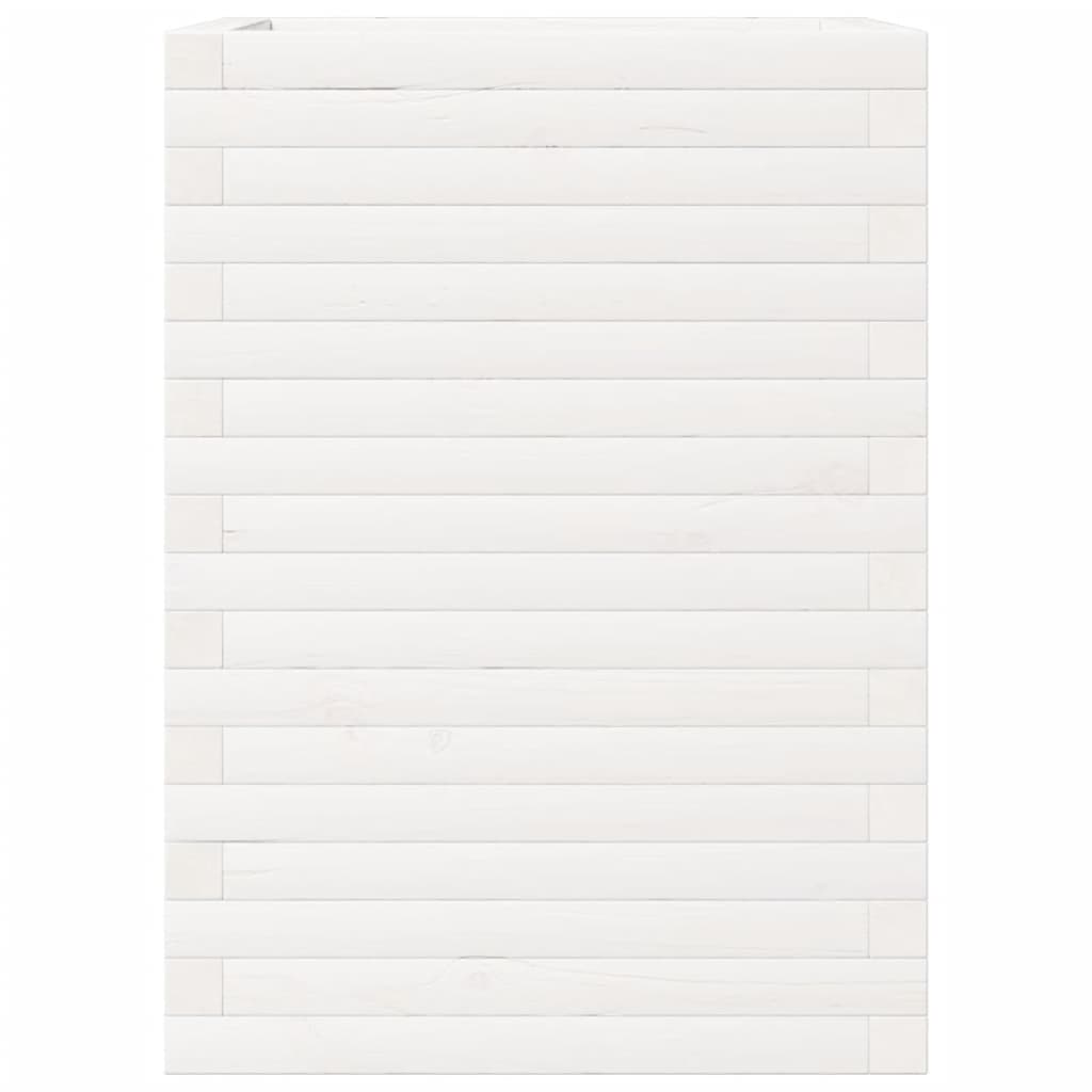 Fioriera Da Giardino Bianca 50x50x68,5cm Legno Massello Di Pino - Image 5