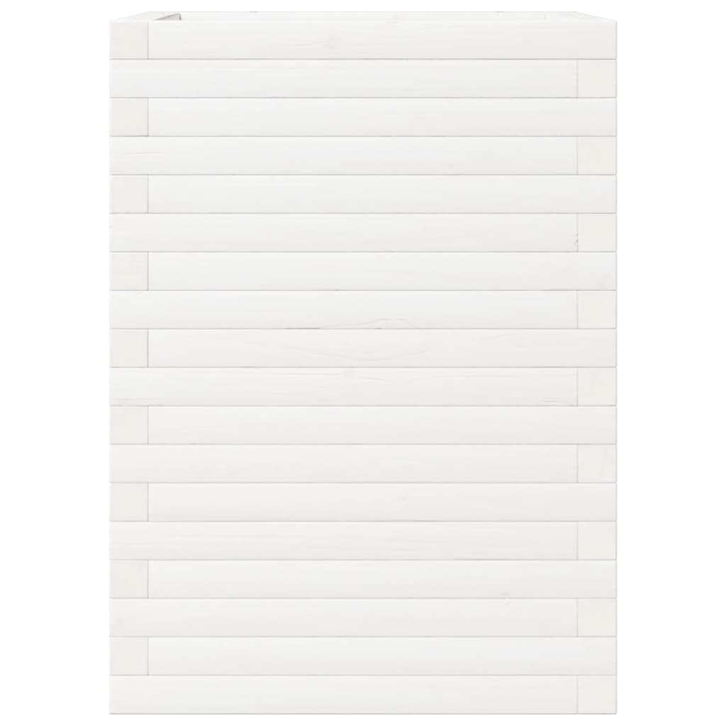 Fioriera Da Giardino Bianca 50x50x68,5cm Legno Massello Di Pino - Image 6