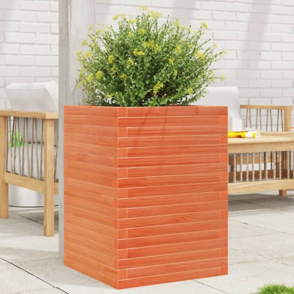 Fioriera Giardino Marrone Cera 50x50x68,5cm Legno Massello Pino - Image 3