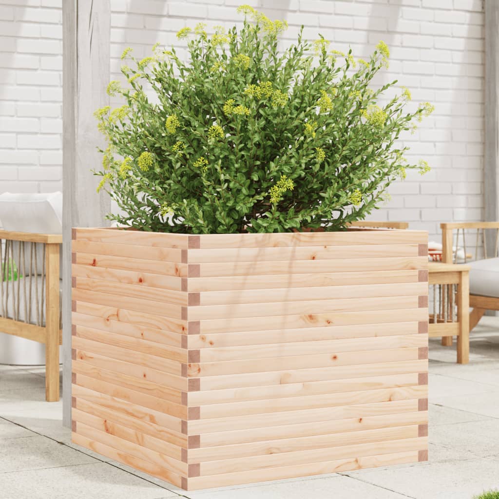 Fioriera Da Giardino 80x80x68,5 Cm In Legno Massello Di Pino