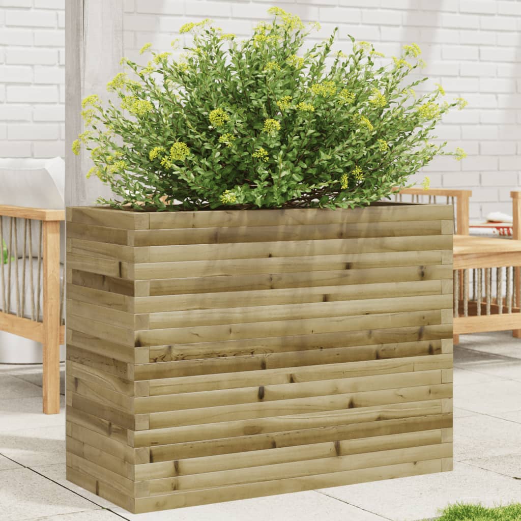 Fioriera Da Giardino 90x40x68,5 Cm In Legno Di Pino Impregnato