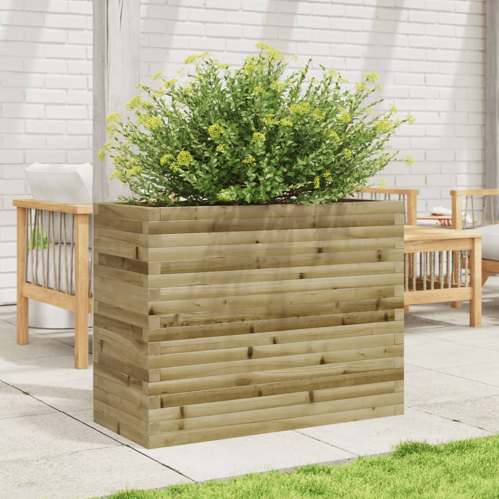 Fioriera Da Giardino 90x40x68,5 Cm In Legno Di Pino Impregnato - Image 3