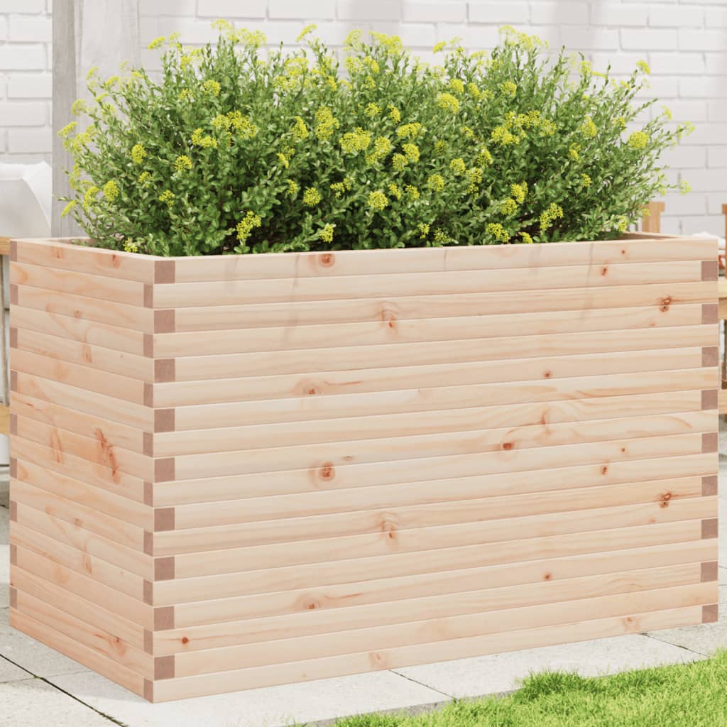 Fioriera Da Giardino 110x60x68,5 Cm In Legno Massello Di Pino
