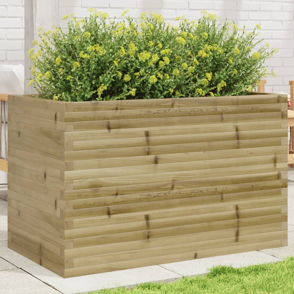 Fioriera Da Giardino 110x60x68,5 Cm In Legno Di Pino Impregnato