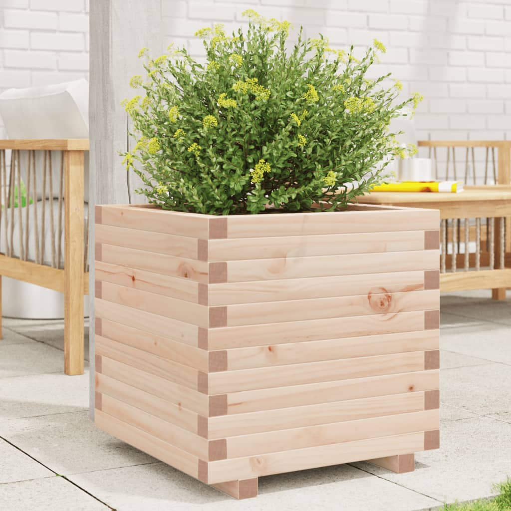 Fioriera Da Giardino 50x50x49,5 Cm In Legno Massello Di Pino