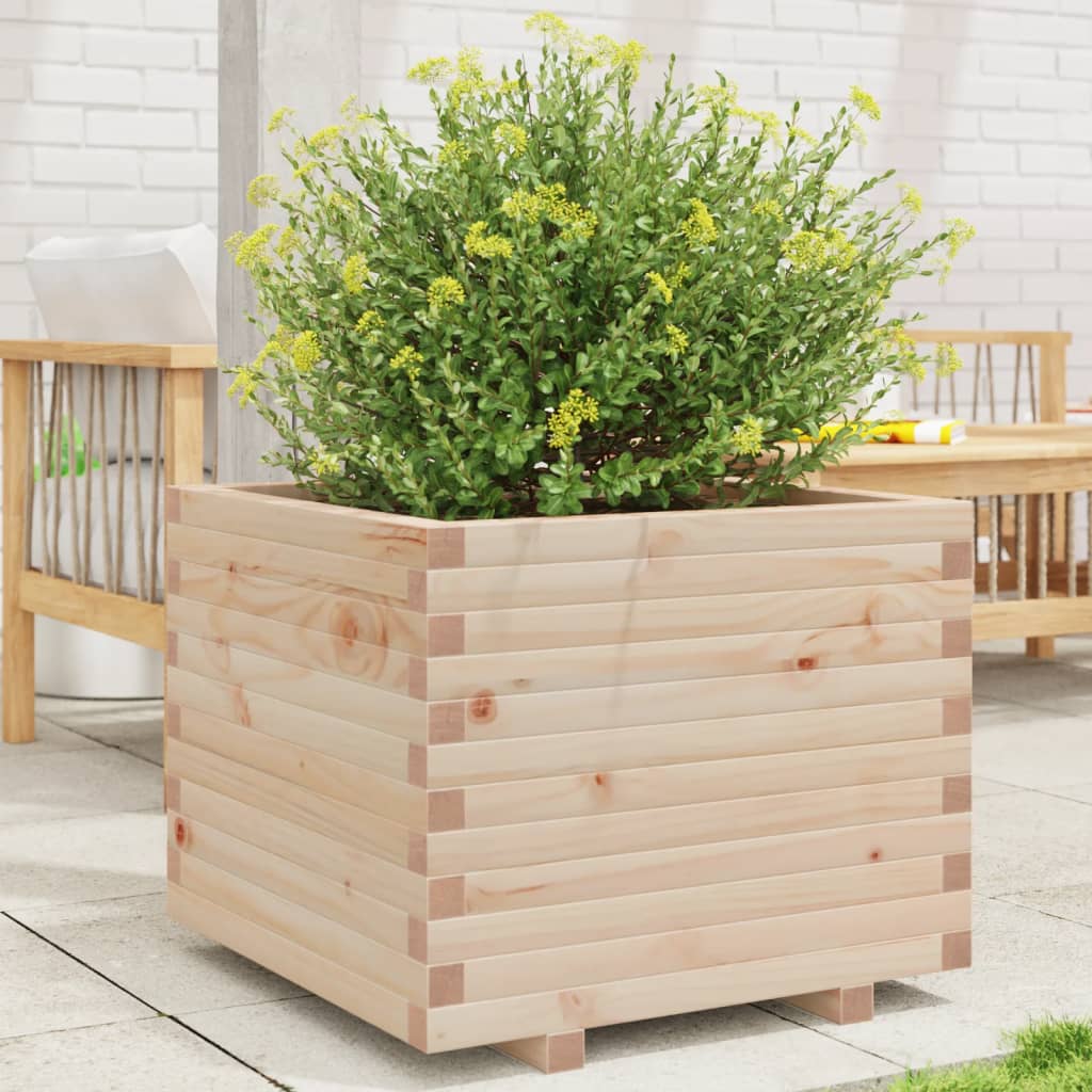 Fioriera Da Giardino 60x60x49,5 Cm In Legno Massello Di Pino