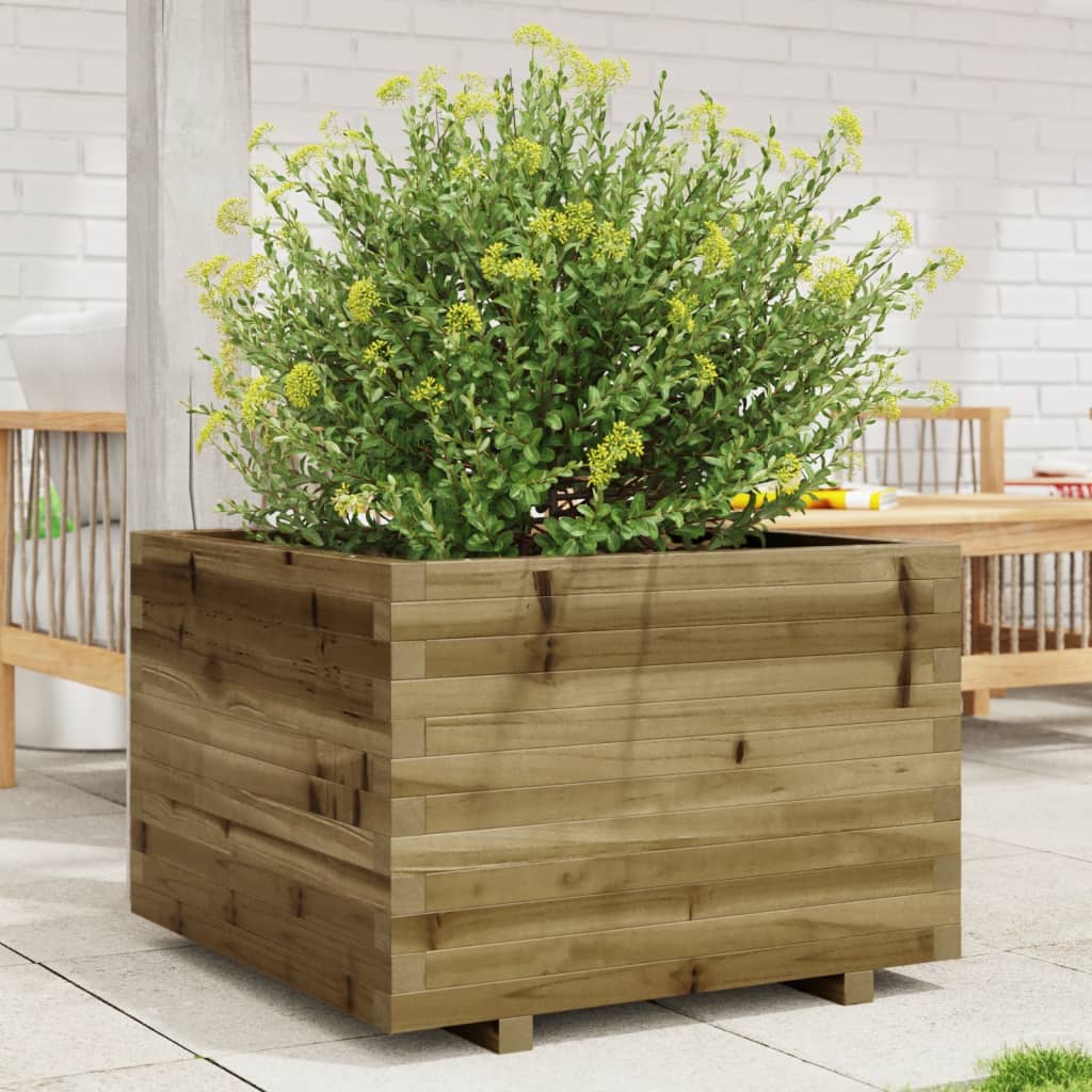 Fioriera Da Giardino 70x70x49,5 Cm In Legno Di Pino Impregnato