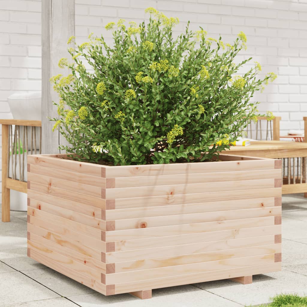 Fioriera Da Giardino 80x80x49,5 Cm In Legno Massello Di Pino