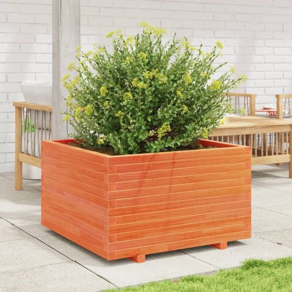 Fioriera Giardino Marrone Cera 80x80x49,5cm Legno Massello Pino - Image 3