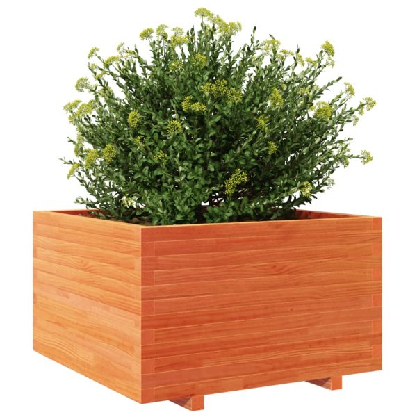 Fioriera Giardino Marrone Cera 80x80x49,5cm Legno Massello Pino - Image 4