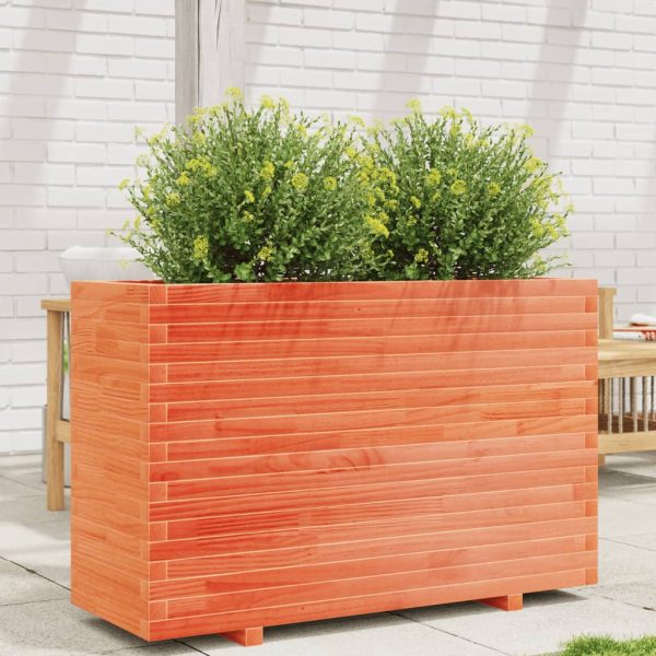 Fioriera Giardino Marrone Cera 110x40x72,5 Legno Massello Pino - Image 3