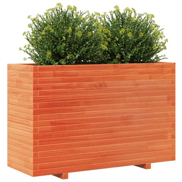 Fioriera Giardino Marrone Cera 110x40x72,5 Legno Massello Pino - Image 4