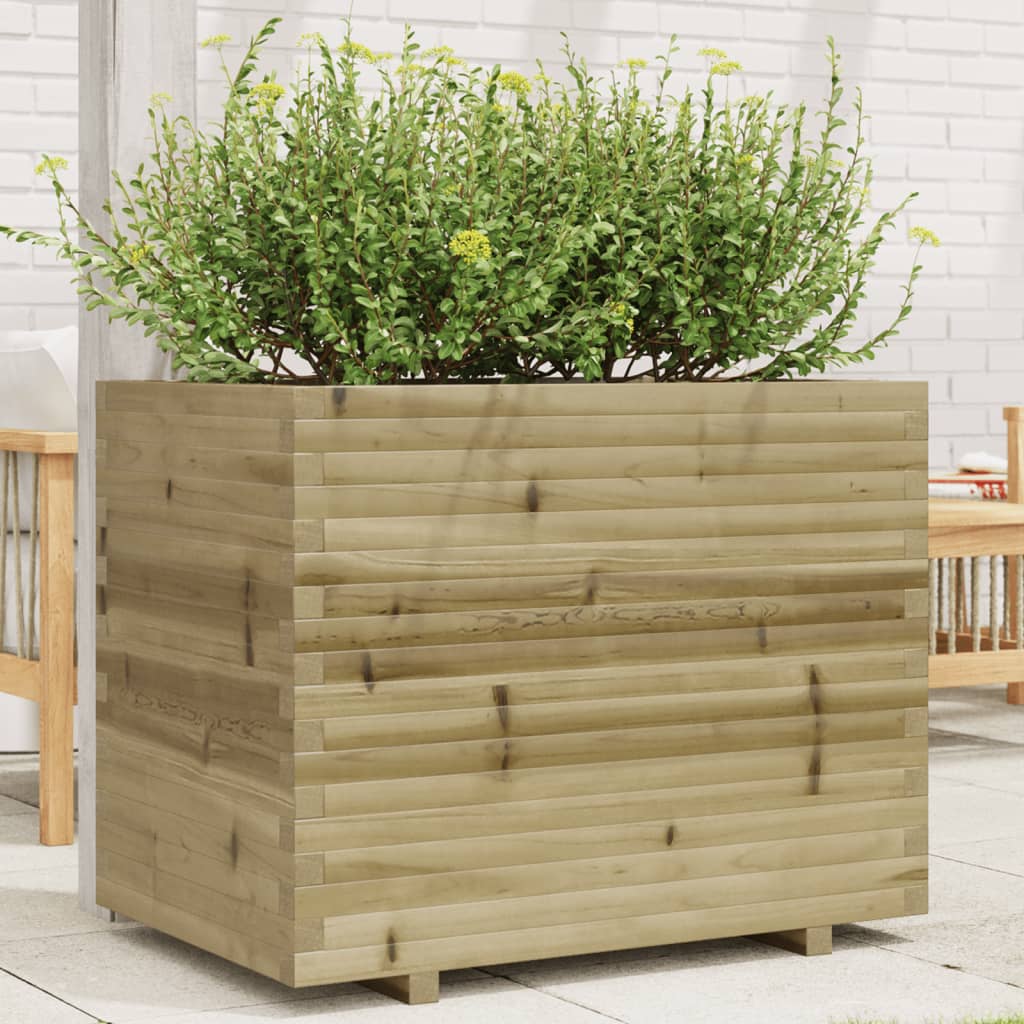 Fioriera Da Giardino 90x60x72,5 Cm In Legno Di Pino Impregnato