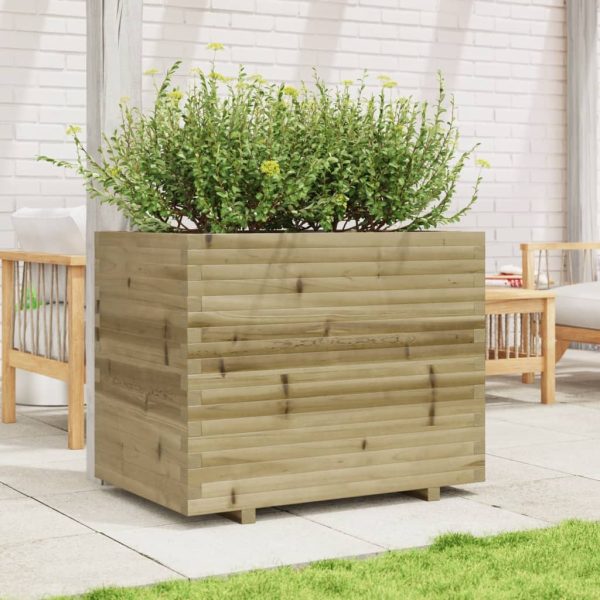 Fioriera Da Giardino 90x60x72,5 Cm In Legno Di Pino Impregnato - Image 3