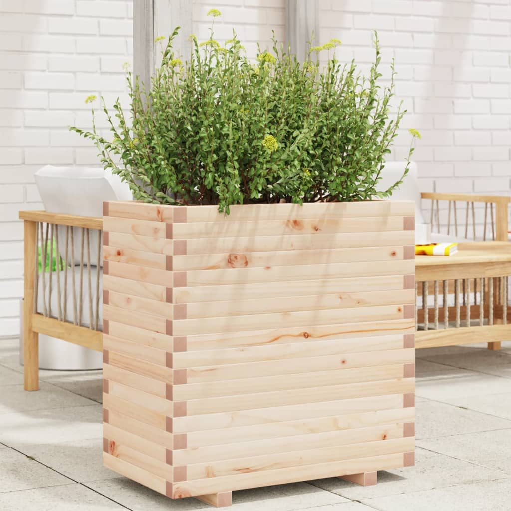 Fioriera Da Giardino 70x40x72 Cm In Legno Massello Di Pino