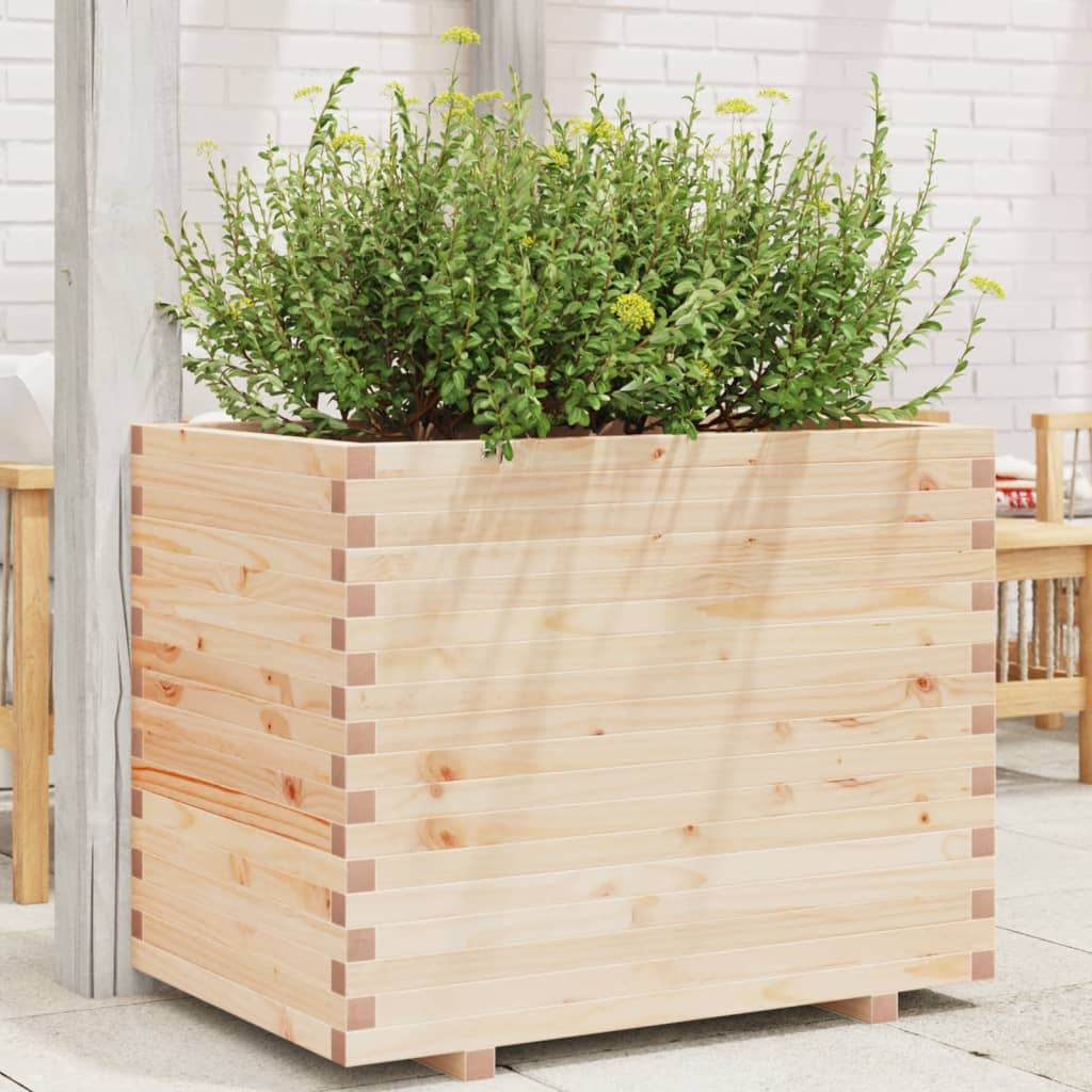 Fioriera Da Giardino 90x60x72 Cm In Legno Massello Di Pino